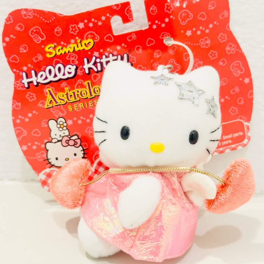 Vintage 2001 Hello Kitty Libra Astrology Series Plush Keychain